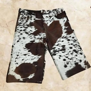 Men&#39;s Leather Shorts Original Cowhide Hair On Hide Western Shorts Men Western Style Shorts Men Wear Shorts Men Leather Shorts Boho Shorts