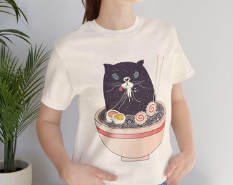 Cat Ramen T-Shirt, Japanese Noodle Shirt, Foodie Gift