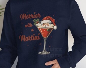 Merrier with a Martini Sweatshirt: Retro Holiday Cocktail Sweater