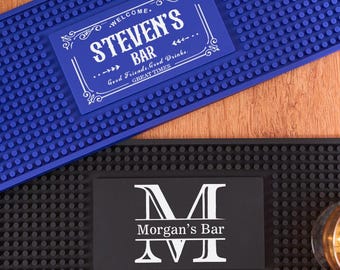 Gepersonaliseerde barmat, aangepaste barloper, thuisbar pubaccessoires kunst, rubberen barmanmat, siliconen bierviltje decor, vanlentine's Day-cadeau