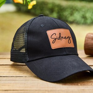 Personalized Dad Hat From Kids,Fathers Day Gift,Engraved Dad Hat With Leather Patch,Dad Baseball Hats,Custom Dad Cap, Dad Gift From Daughter image 4