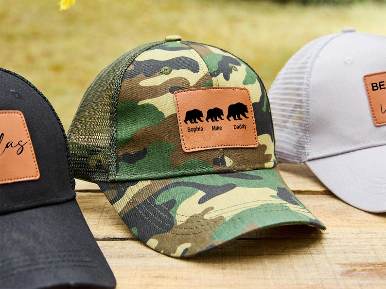 Personalized Dad Hat From Kids,Fathers Day Gift,Engraved Dad Hat With Leather Patch,Dad Baseball Hats,Custom Dad Cap, Dad Gift From Daughter image 5
