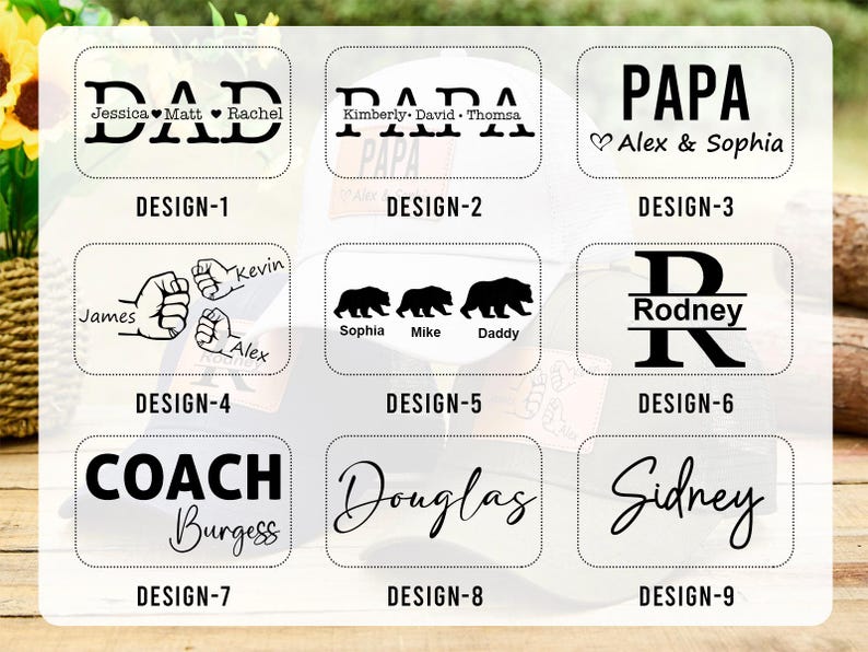 Personalized Dad Hat From Kids,Fathers Day Gift,Engraved Dad Hat With Leather Patch,Dad Baseball Hats,Custom Dad Cap, Dad Gift From Daughter image 7
