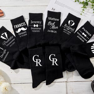 Chaussettes de mariage personnalisées Chaussettes de garçon d'honneur personnalisées Meilleures chaussettes pour homme Cadeau pour proposition de garçon d'honneur Cadeau pour le père de la mariée/le marié