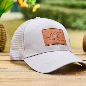 Personalized Dad Hat From Kids,Fathers Day Gift,Engraved Dad Hat With Leather Patch,Dad Baseball Hats,Custom Dad Cap, Dad Gift From Daughter image 3