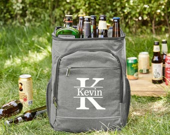 Zaino termico personalizzato per gli sposi, zaino termico personalizzato con nome, borsa per birra personalizzata per escursioni, regalo di proposta per gli sposi.