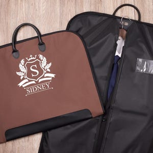 Personalized Suit Bag For Him,Custom Garment Bag With Leather Handle,Monogram Name Travel Suit Bag,Oxfordcloth Suit Bag,Wedding Gift For Him
