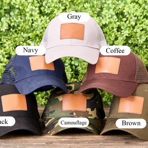 Personalized Dad Hat From Kids,Fathers Day Gift,Engraved Dad Hat With Leather Patch,Dad Baseball Hats,Custom Dad Cap, Dad Gift From Daughter image 8