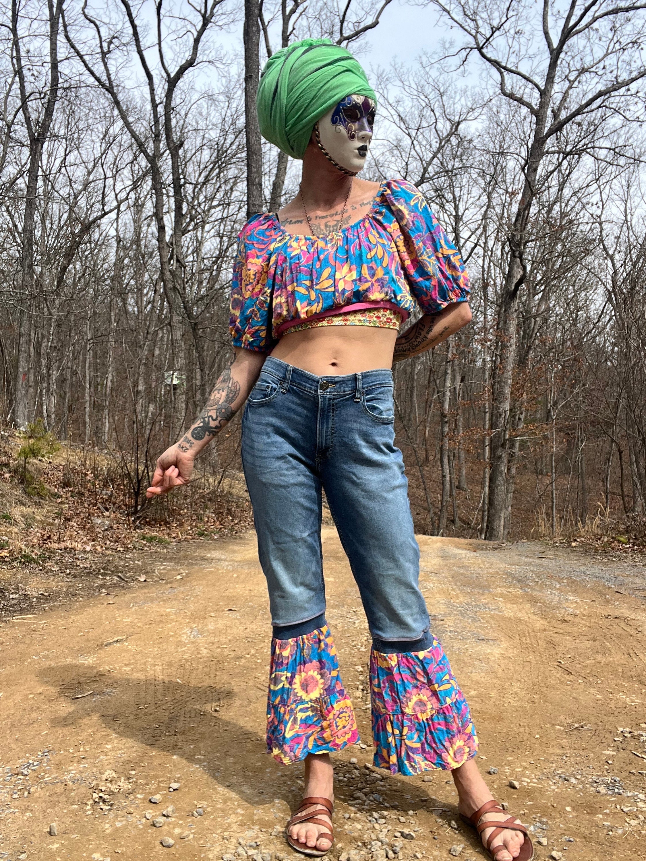 パンツ luudan snake print denim flare denim 3D Snake Print Flare Jeans – EMOBROTHER