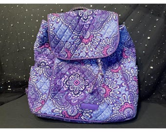 Vera Bradley Lila Tapestry Dragsko Ryggsäck Utgången 2016