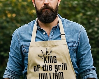 Grillkungen Förkläde Anpassat pappaförkläde Bästa pappa någonsin Roligt pappaförkläde Fars dag-förkläde För pappa Födelsedagspresent Fars dag-present Herrpresent