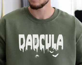 Dadcula Sweatshirt for Him Dad Halloween Gift for Father Halloween Sweatshirt Spooky Shirt Retro Dady Shirt Distressed Spooky Tee
