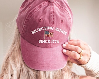 Rejecting Kings Since 1776 Protest Cap Pro Democracy Hat for Her Anti Authoritarianism Gift No Kings Hat Anti Trump Hat for Dad