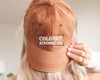 Kimmel & Colbert 2028 Hat Free Speech Democracy Political Hat for Dad Kimmel and Colbert Cap Resistance Roars Louder