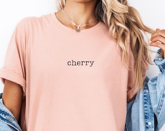 Cherry T-Shirt for Her Retro Fruit Graphic Tee Retro Comfort Colors Tropical Fruit Graphic Tee Summer Vacation Shirt Minimalist Summer Shirt