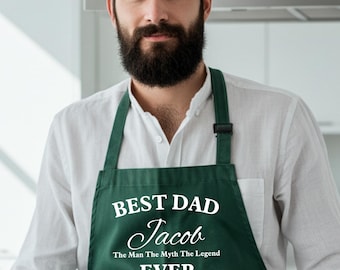 Best Dad Ever Apron Custom Name Dad Apron Funny Dad Apron Custom Fathers Day Apron For Dad Birthday Gift for Fathers Day Gift Mens Gift