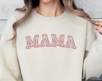 Floral Mama Sweatshirt Cute Mom Sweater Mothers Day Gift for Mama Hoodie New Mom Gift for Mother Shirt Mama Hoodie Floral Mama Shirt for Her