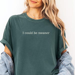 Comfort Colors® I Could Be Meaner Shirt Spicy Attitude Shirt Perfect Gift for Nice People Sarcastic Shirt Funny Humor Shirt Funny Quote Tee