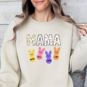 Custom Easter Mama Sweatshirt Mama Easter Bunny Hoodie Custom Easter Mama Sweater Bunny Custom Easter Family Shirt Easter Mama Hoodie