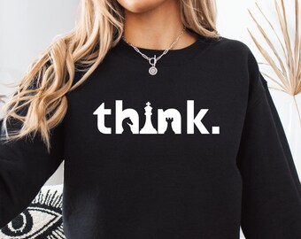 シンク スウェットシャツ チェス セーター チェス ゲーム Tシャツ チェス プレイヤー パーカー チェス 愛好家 チェス 愛好家へのギフト Tシャツ チェス プレイヤー スウェットシャツ