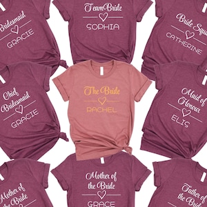 Hen Party Wedding Party Shirt, Bachelorette Party Shirts, Bride Gift Team Bride Shirt,  Personalised Hen Party Tee, Bridal Party Shirt