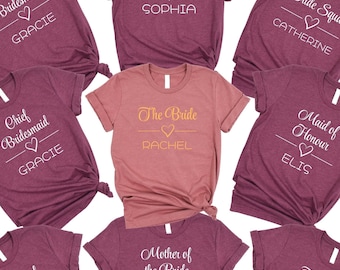 Hen Party Wedding Party Shirt, Bachelorette Party Shirts, Bride Gift Team Bride Shirt,  Personalised Hen Party Tee, Bridal Party Shirt