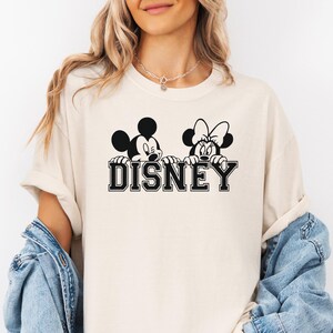 Comfort Colors® Vintage Mickey and Minnie Shirt Retro Disney Shirt Disney Shirt for Her Mickey and Minnie Silhouette Shirt Mickey Mouse Tee