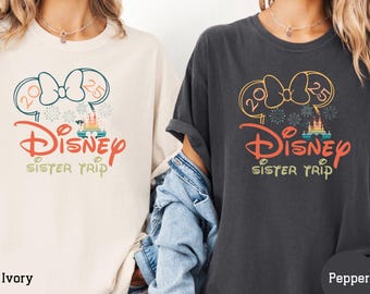 Comfort Colors® ディズニーランド シスターズ トリップ シャツ シスター シャツ ディズニー ワールド シャツ ディズニー Tシャツ ディズニー バケーション シャツ ディズニー ガールズ トリップ シャツ