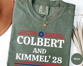 Comfort Colors® Kimmel & Colbert 2028 Shirt Free Speech Democracy Political  Xs-2xl T-shirt Kimmel and Colbert Shirt Resistance Roars Louder