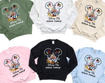 Custom Disneyland Family Trip Sweatshirt 2025 Disney Family Vacation Hoodie Family Matching T-Shirt Disney Custom Mickey 2025 T-Shirt