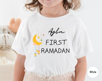 Custom First Ramadan Shirt Personalized Kids Ramadan Shirt Muslim Baby Bodysuit Kids Ramadan Tee Muslim Kids Ramadan Tee Happy Ramadan Shirt