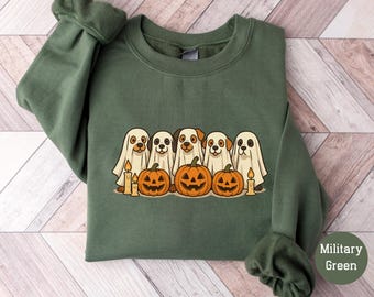 Halloween-hondensweater Ghost Sweatshirt Spooky Sweatshirt Halloween-hoodie Grappig spook Sweatshirt Retro Halloween-shirt Hondenliefhebber cadeau