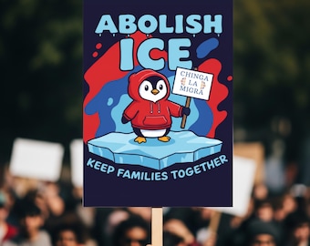 Abolish ICE Sign Chinga La Migra Protest Sign No Kings Protest Signs Liberal Poster Immigrants No One Is Illegal Protest Sign Anti Trump