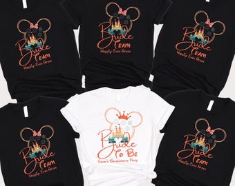 Disney Bride Shirt Custom Bride Team Shirt Disney Bridesmaid Shirts Disney Bride To Be Disney Bachelorette Party Shirts Bridal Party Shirts
