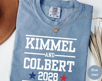 Comfort Colors® Kimmel & Colbert 2028 Shirt  Resistance Roars Louder  Free Speech Democracy Political  Xs-2xl T-shirt Kimmel and Colbert Tee