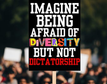 Chinga La Migra Protest Sign No Kings Protest Signs Liberal Poster Immigrants Diversity Not Dictatorship Protest Sign Anti Trump Sign