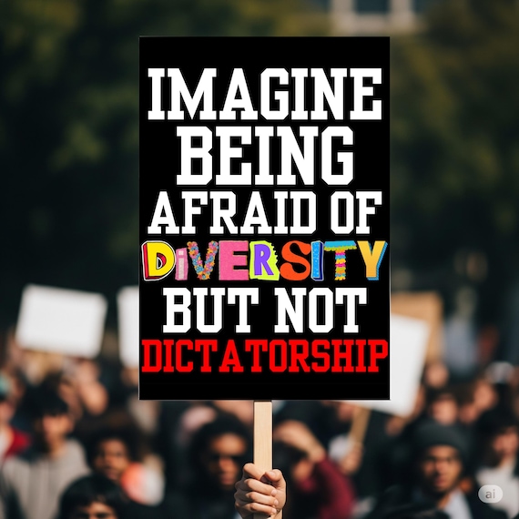 Chinga La Migra Protest Sign No Kings Protest Signs Liberal Poster Immigrants Diversity Not Dictatorship Protest Sign Anti Trump Sign