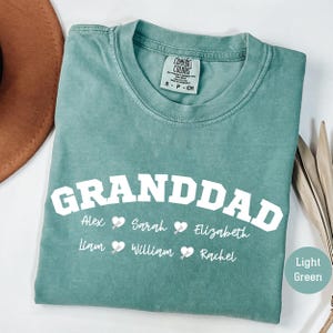 Comfort Colors® Granddad Shirt with Kids Names Grandpa Shirt Fathers Day Shirt Custom Papa Shirt Grandpa Christmas Gift Grand Fathers Shirt