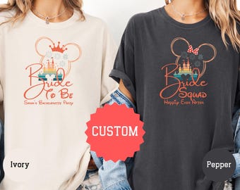 Comfort Colors® Disney Bride Shirt Custom Bride Team Shirt Disney Bridesmaid Shirts Disney Bride To Be Disney Bachelorette Party Shirts