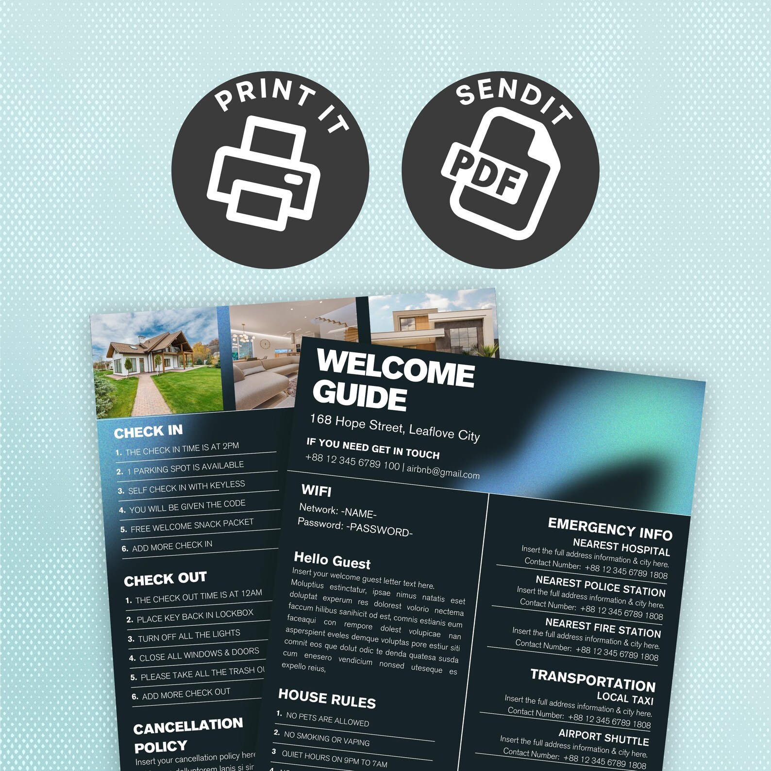Editable Airbnb Digital Guidebook Canva Template, Printable Welcome ...