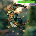 Cat on Moon Suncatcher – Faux Stained Glass, Acrylic Window Hanging product logo
