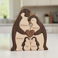 Personalized Wooden Penguin Family Puzzle, Custom Name Animal Keepsake Home Decor product logo