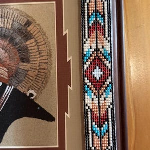 Stylish Native American Anklet: Handmade Artisan Treasure “Dark Diamond” Pattern