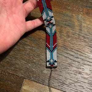 Authentic Indigenous Hand Loomed Glass Beadwork Tribal Long Bracelet