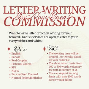 Letter Writing for Fiction / Love / Fanfiction Purposes