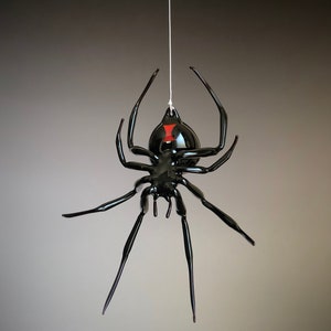 Art Glass Black Widow Spider Bild 1