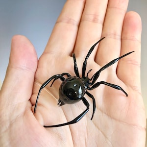 Art Glass Black Widow Spider Bild 3