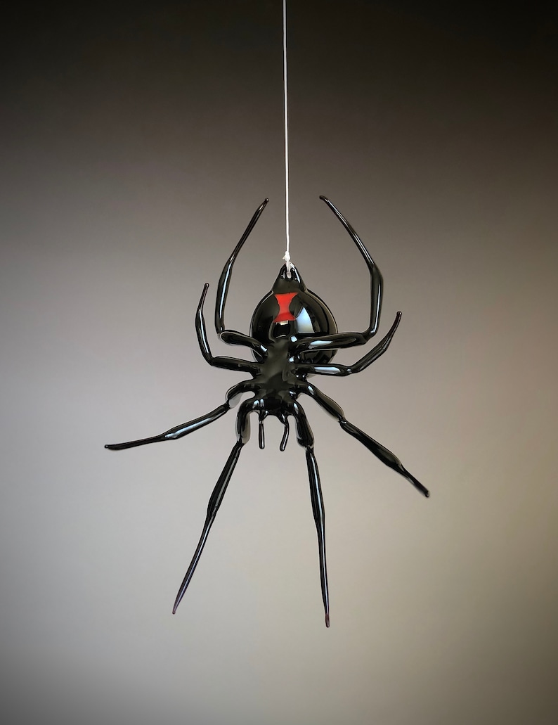 Art Glass Black Widow Spider image 1