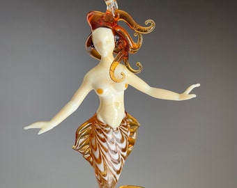 Art Glass Mermaid Figurine Ornament