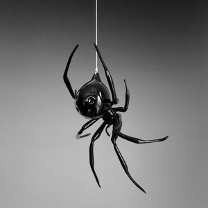 Art Glass Black Widow Spider Bild 2